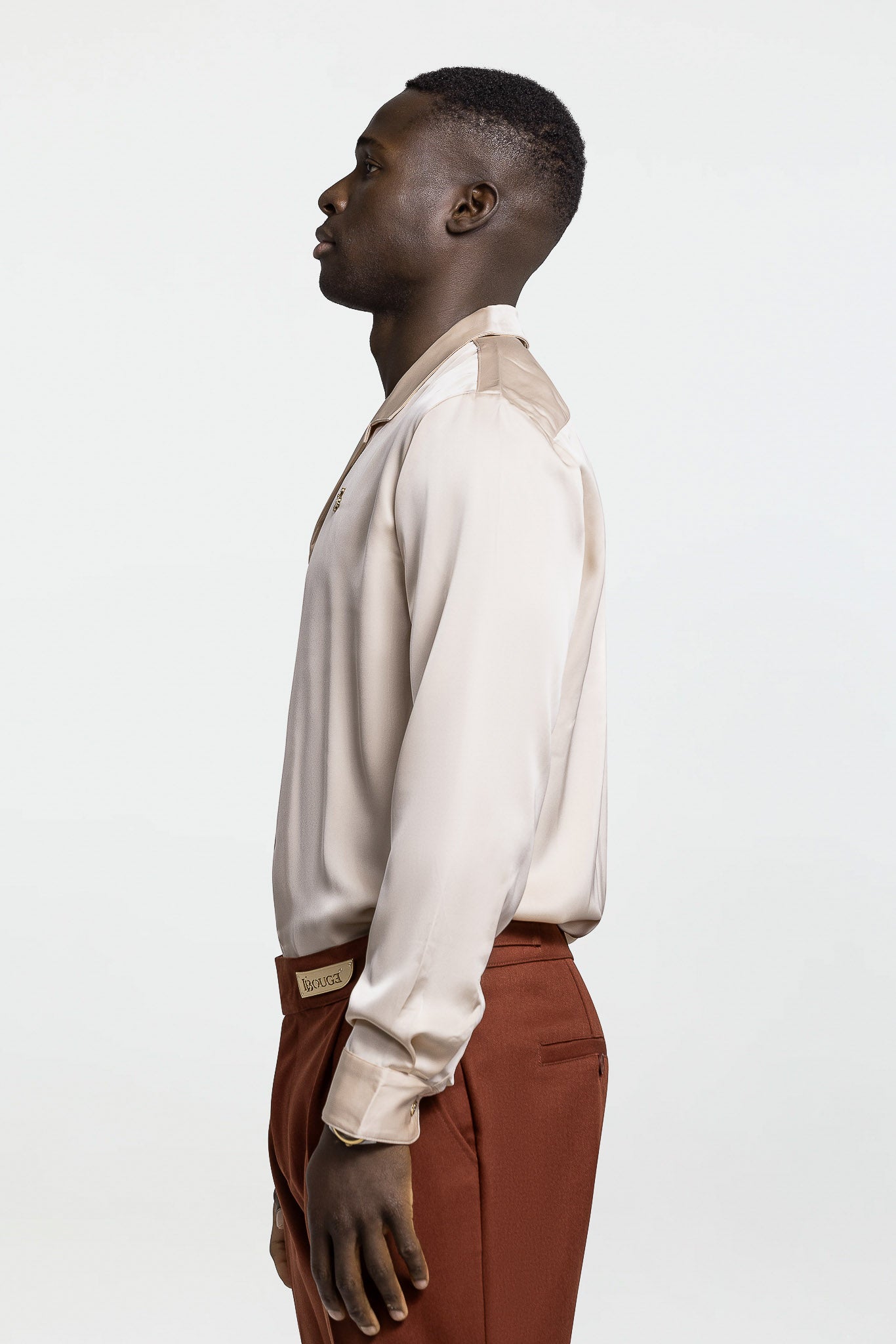 LONG SLEEVE SATIN SHIRT – CREAM