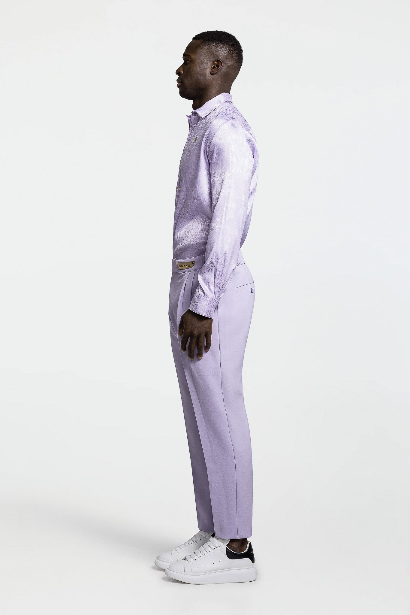 LONG SLEEVE JACQUARD SHIRT – LAVENDER