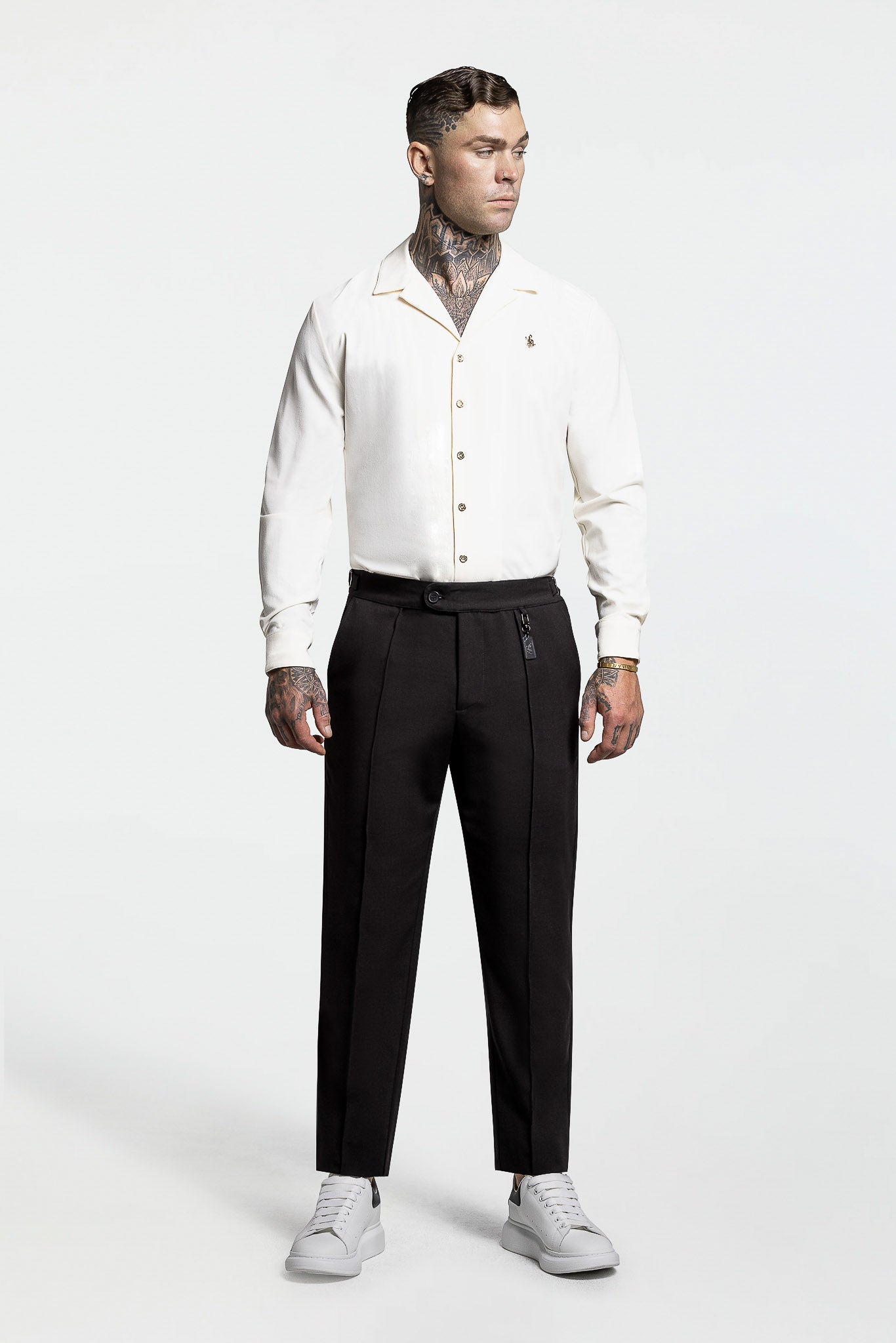 LONG SLEEVE REVERE COLLAR SHIRT – IVORY