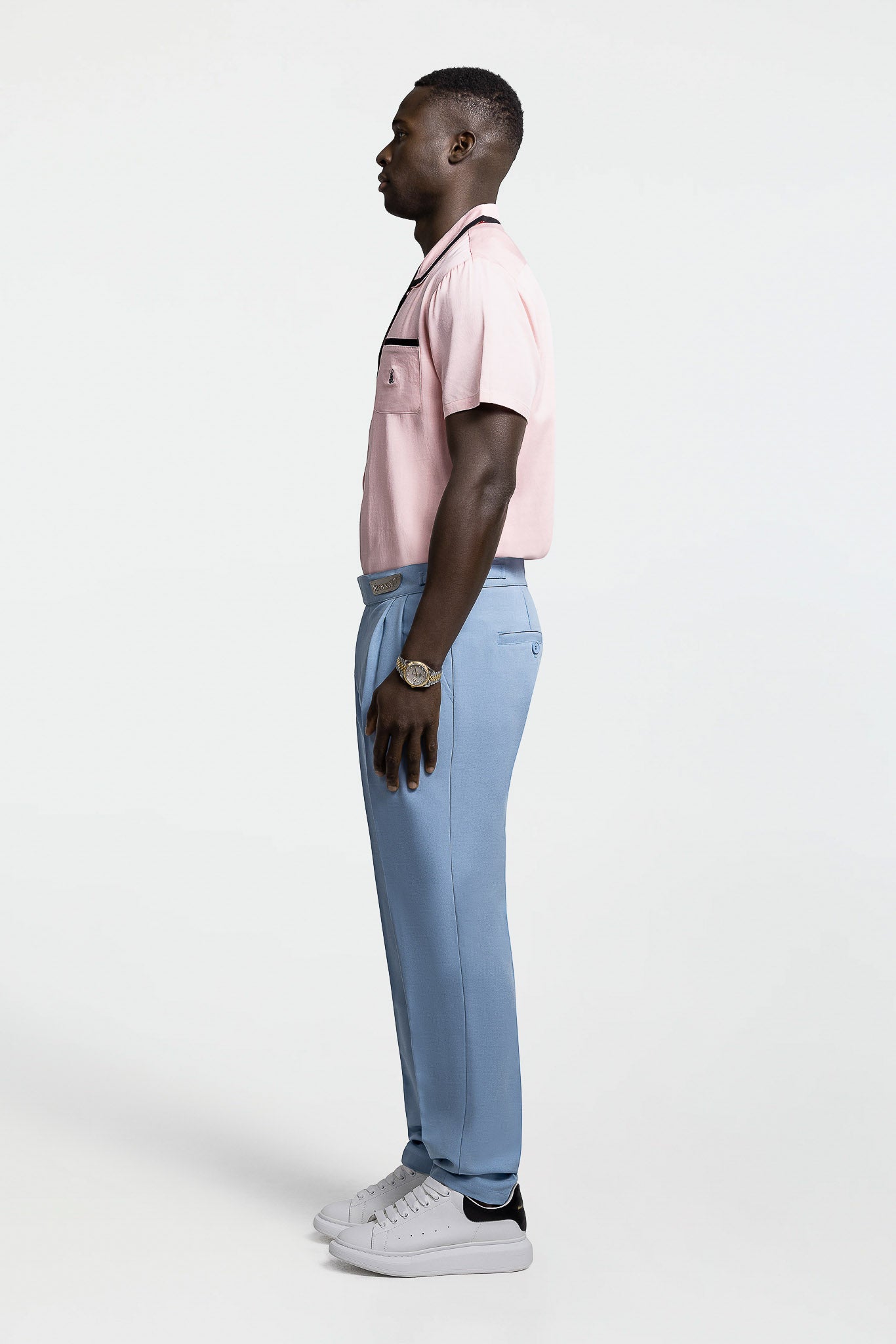 SIDE STRAP CONTRAST SHIRT – PINK