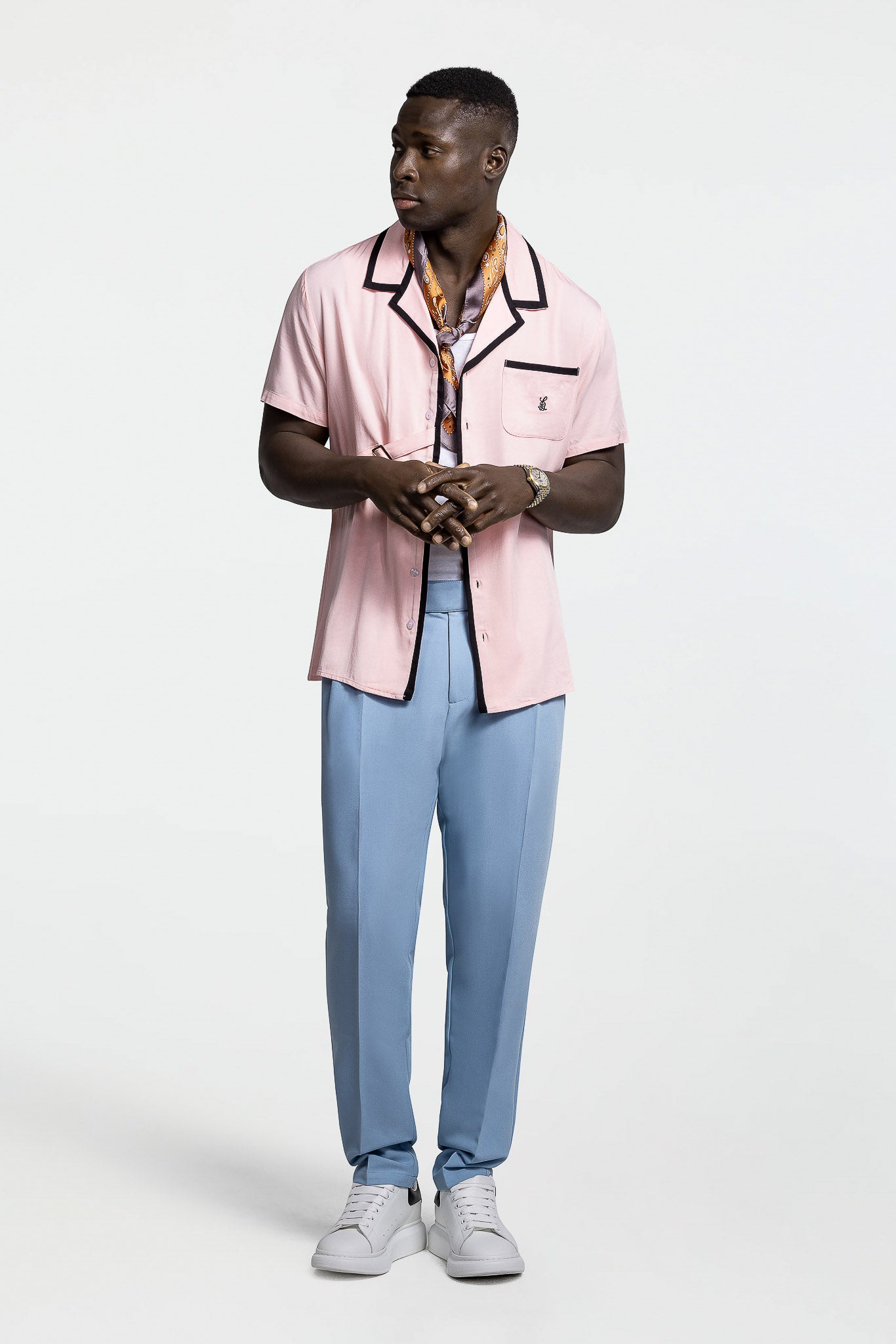 SIDE STRAP CONTRAST SHIRT – PINK