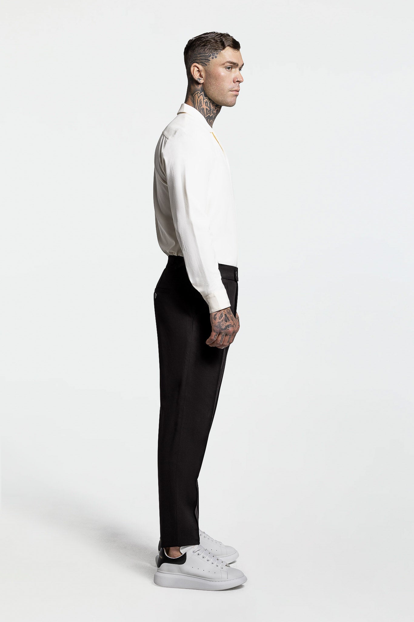 LONG SLEEVE REVERE COLLAR SHIRT – IVORY