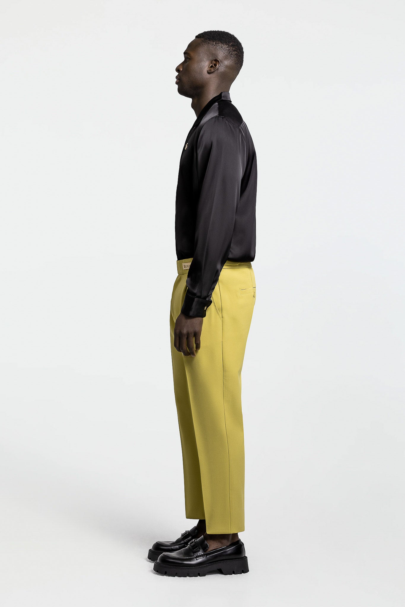 PLEATED PANTS – CHARTREUSE
