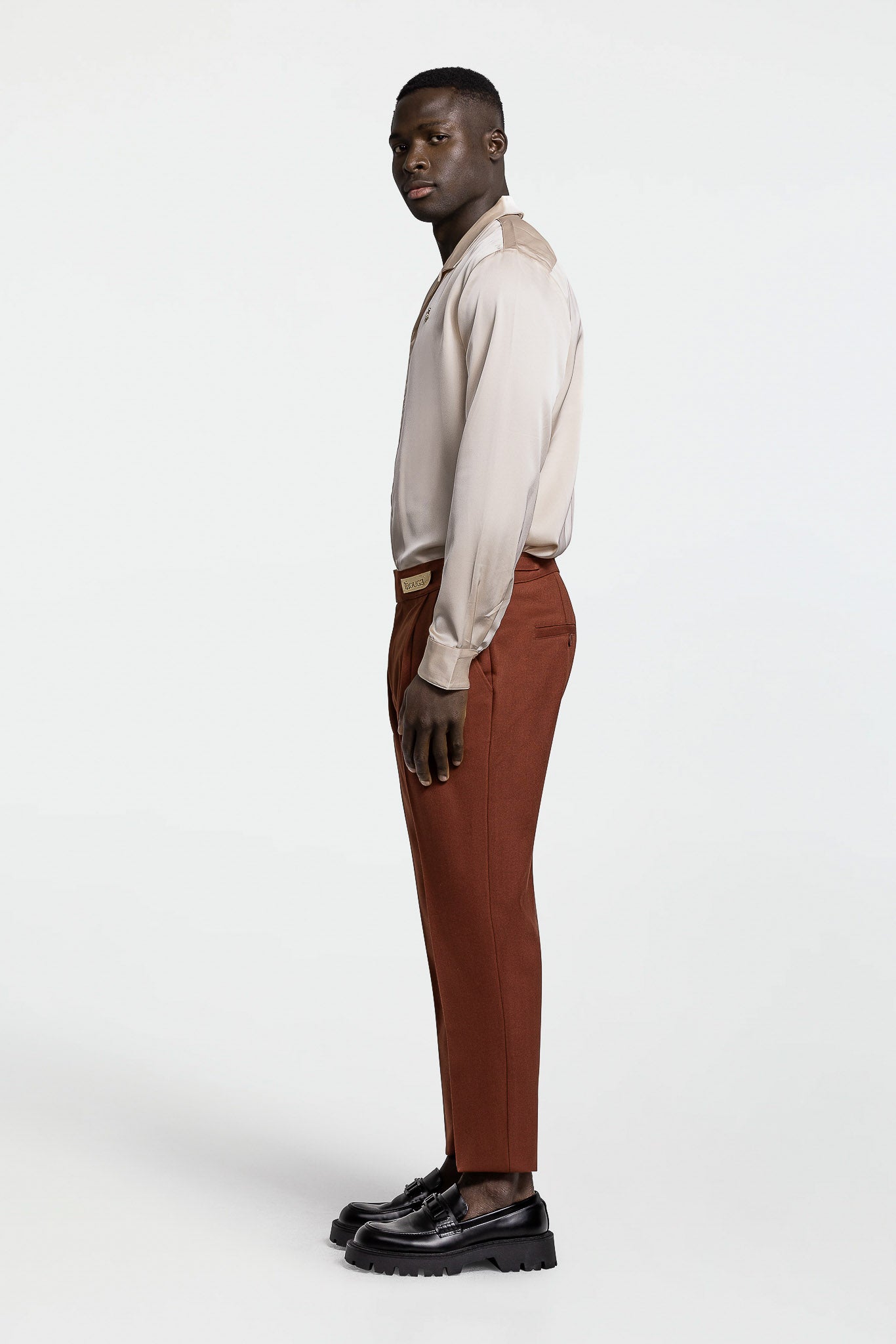 LONG SLEEVE SATIN SHIRT – CREAM