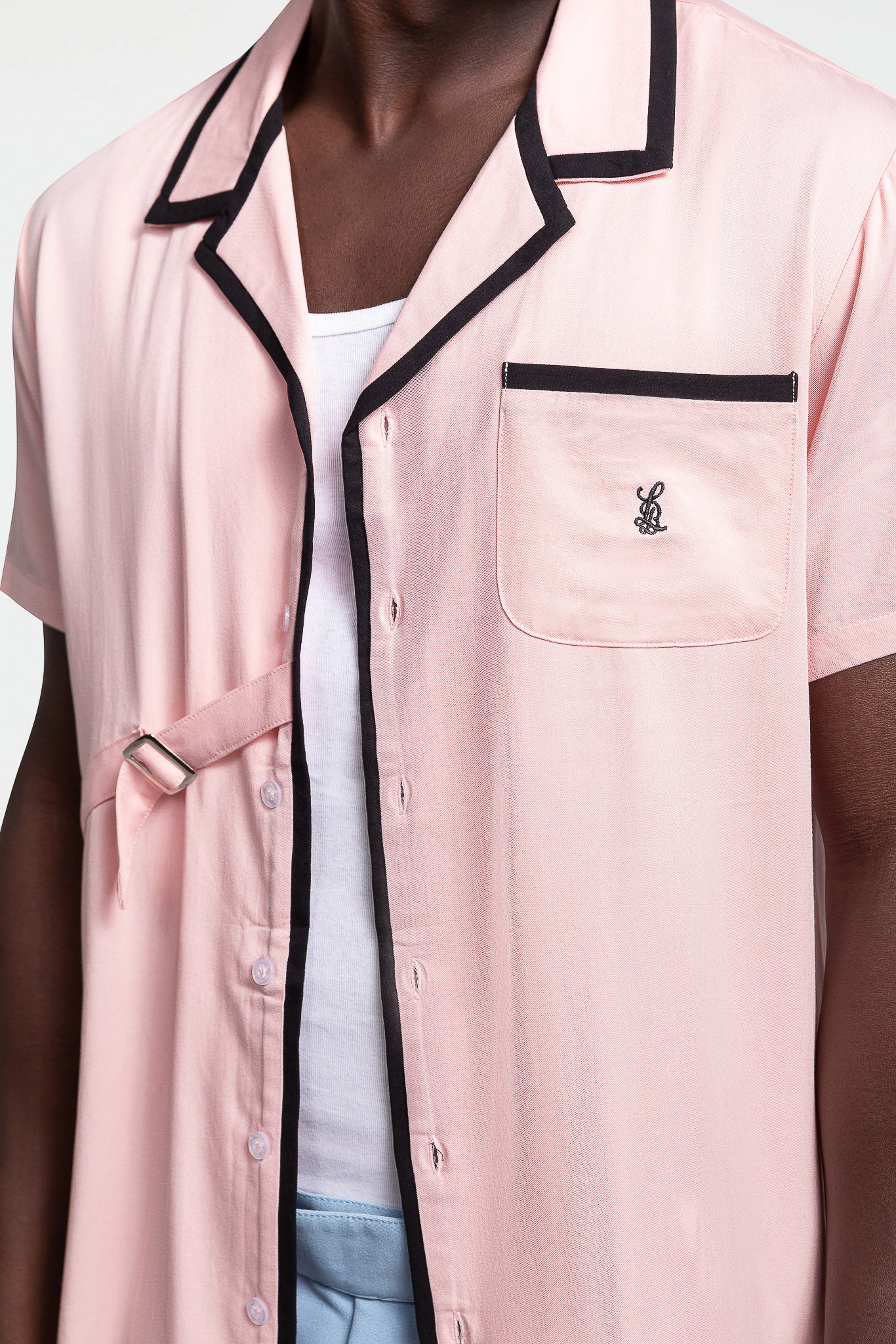 SIDE STRAP CONTRAST SHIRT – PINK
