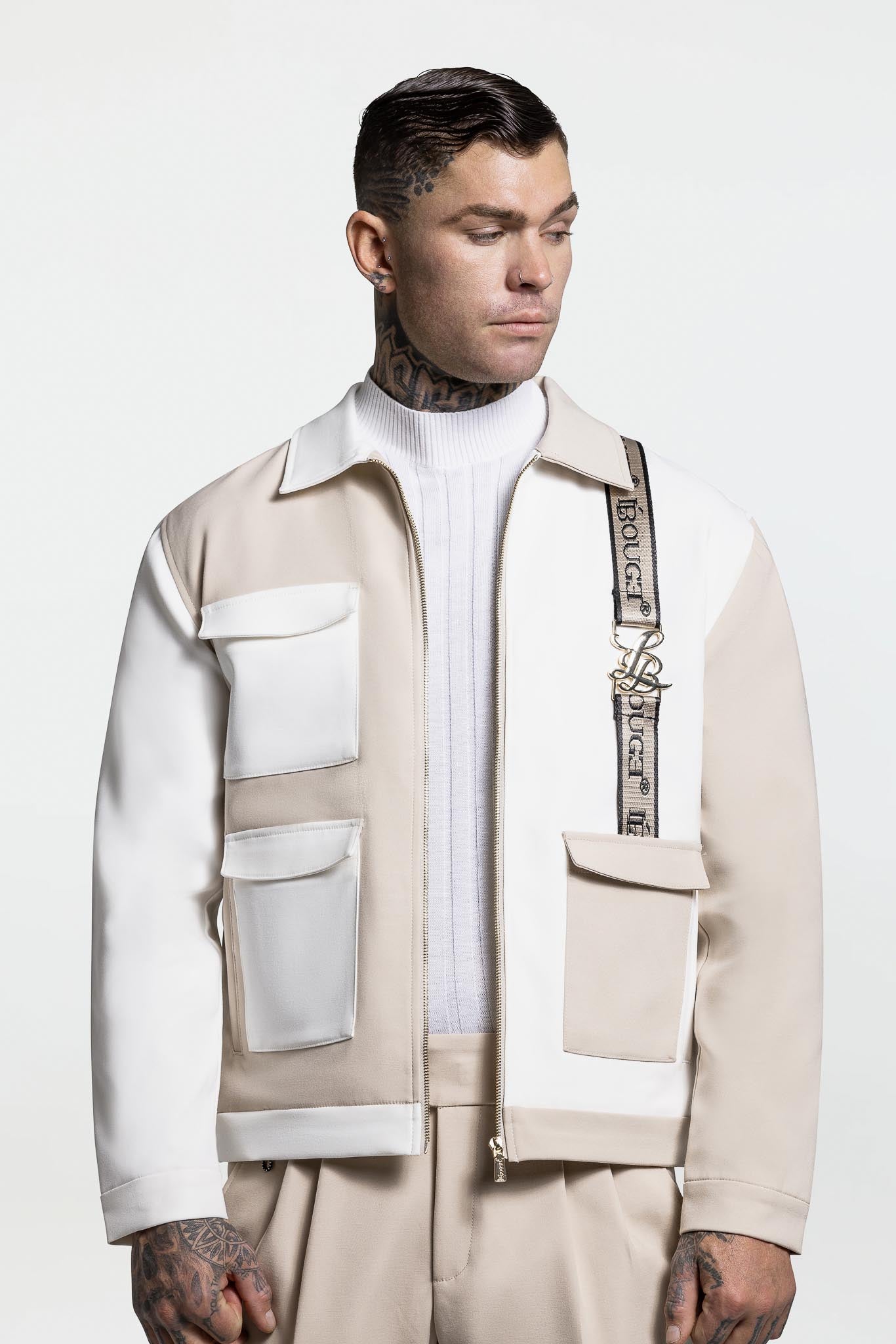 TWO TONE JACKET – CREAM / WHITE