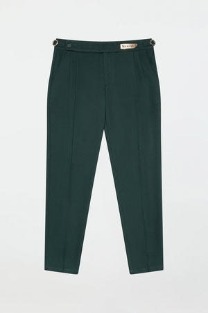 PLEATED PANTS – DARK GREEN