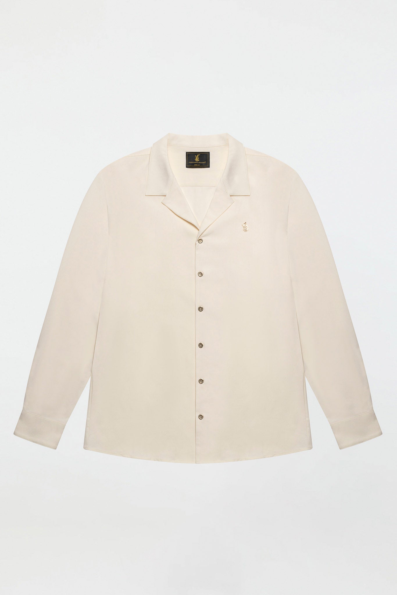LONG SLEEVE REVERE COLLAR SHIRT – IVORY