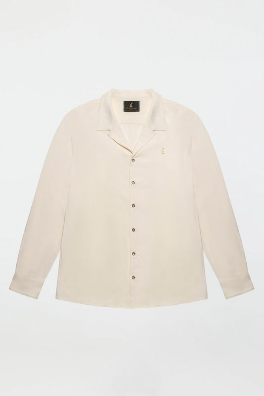 LONG SLEEVE REVERE COLLAR SHIRT – IVORY