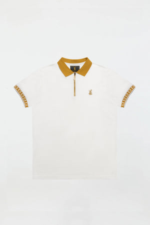 ZIP POLO SHIRT – OFF WHITE